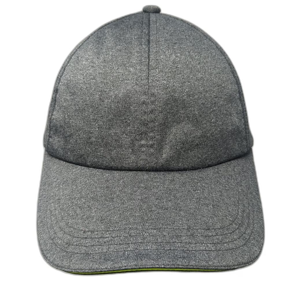 Slazenger Baseball Cap Gray One Size Elastic Strap Yellow Trim Performance Hat